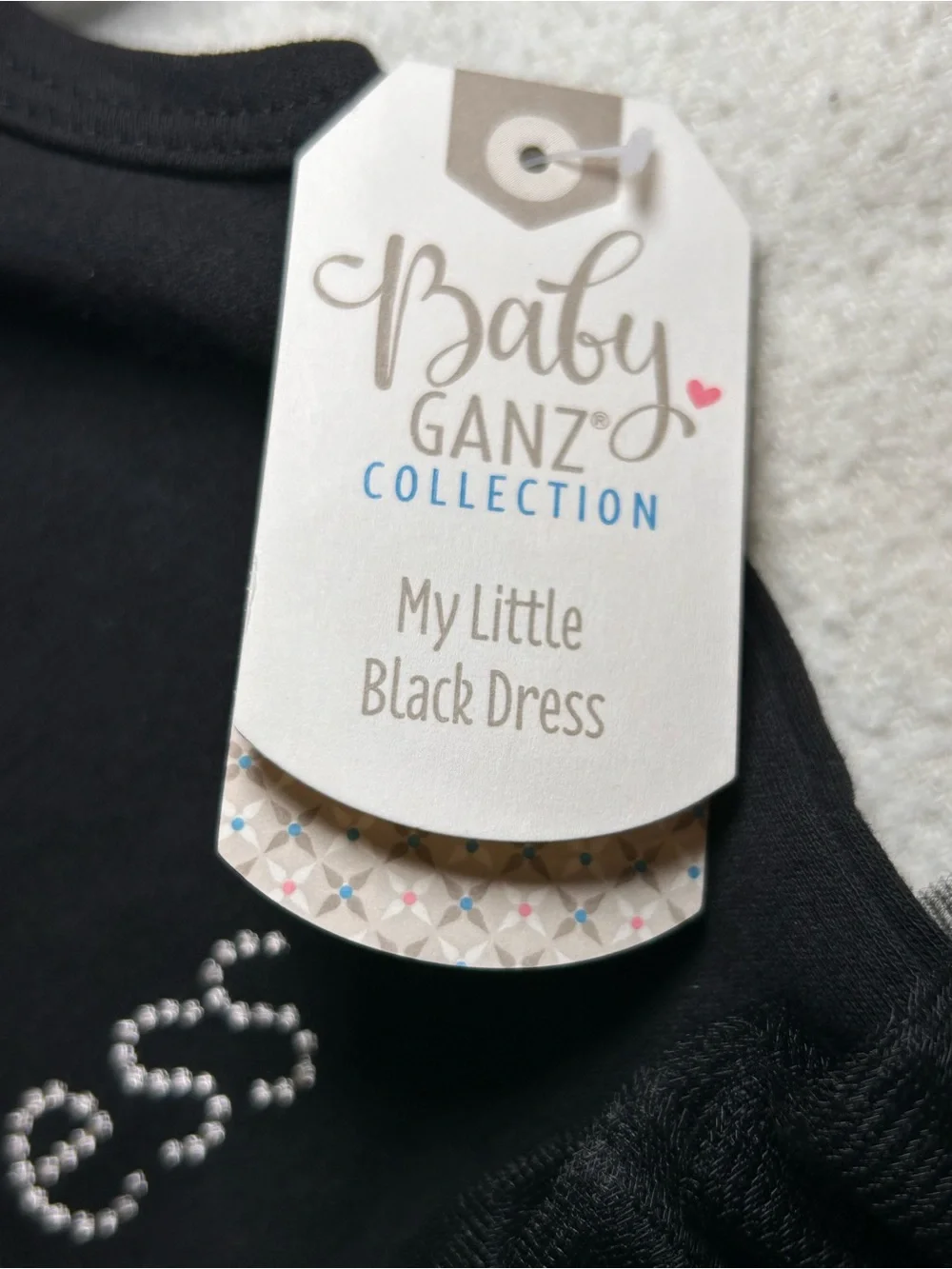 GANZ Baby Girl Black Ruffle Bodysuit & Pink Floral Ruffle One-Piece Set 12-24 Mo